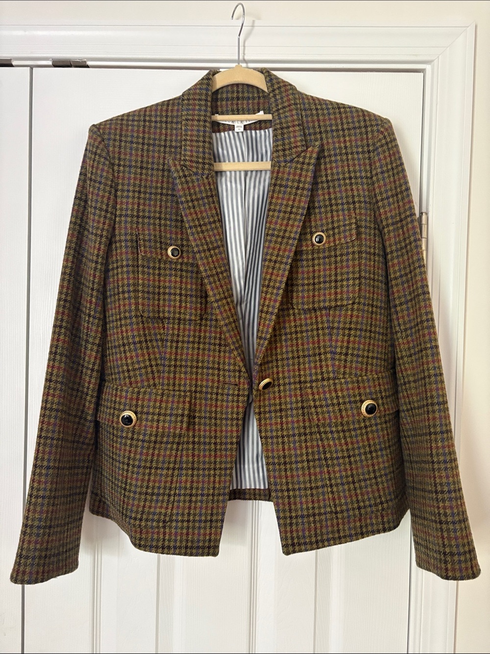 Veronica Beard Multi Plaid Dickey Blazer